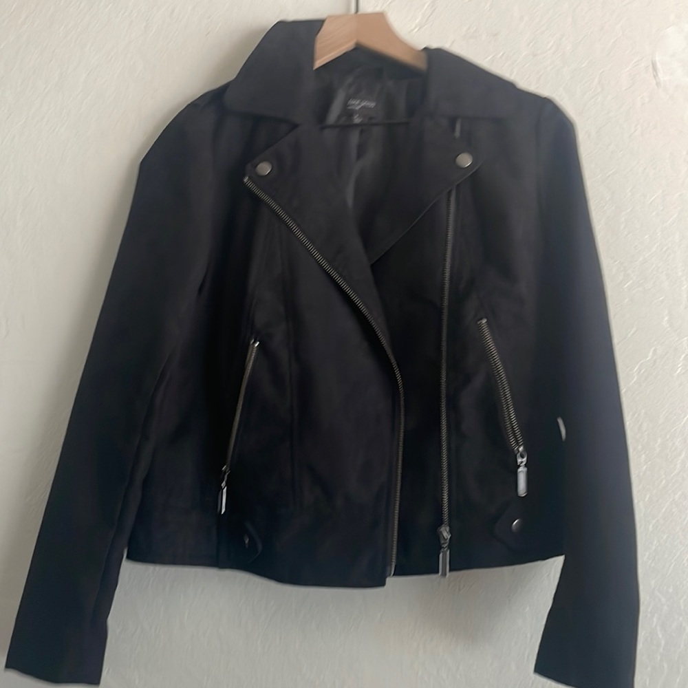 Never Worn Free Press Black Faux Suede Motorcycle Biker Jacket
